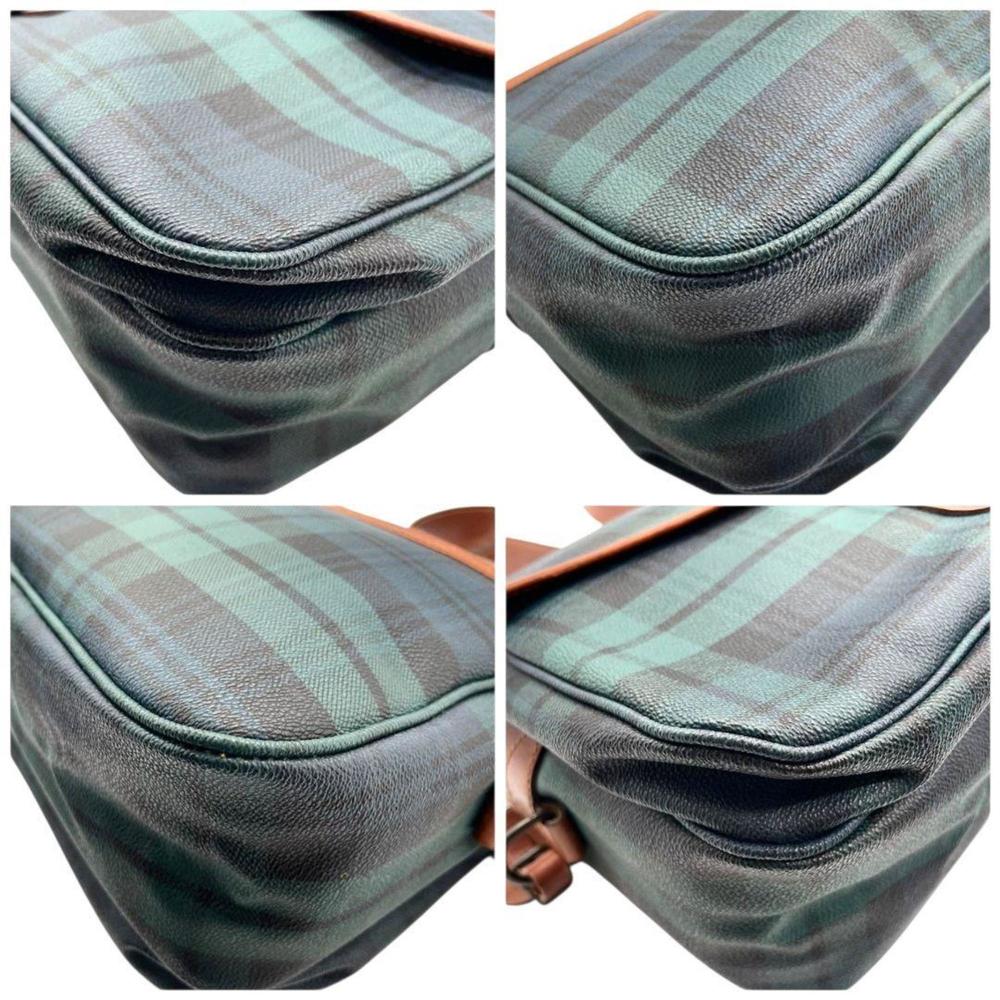 POLO RALPH LAUREN Shoulder Bag, Green Tartan Check Leather with Logo Plate an... - Picture 7 of 10